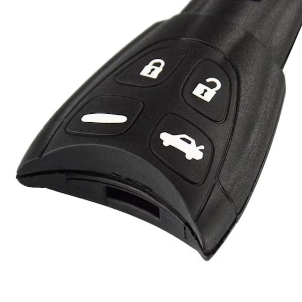 Nøglehus/Alarmdåse med 4 Knapper til Saab 9-3 & 9-5 Sort Sort