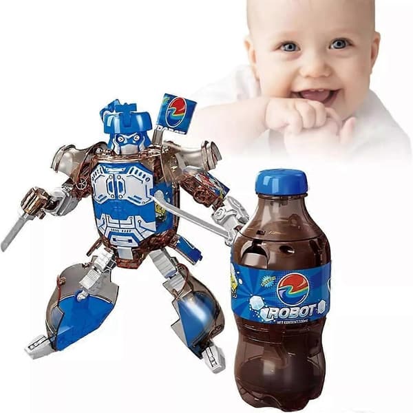 Cola Drikkevare Dåse Deformeret Sodavandsrobot Transformerende Robotsamling Blue