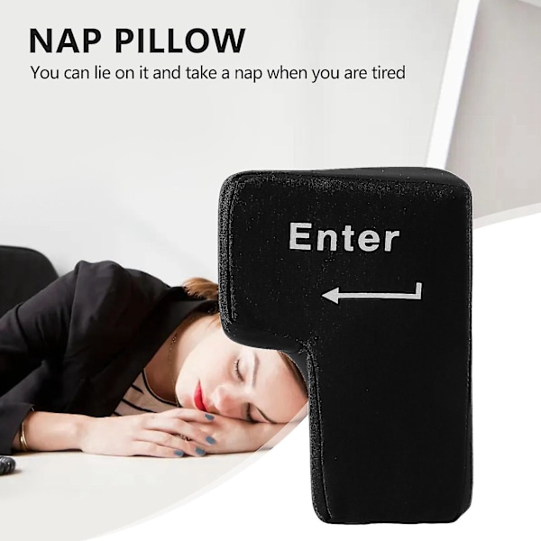 Enter-tast Pillow, Stor USB Enter-knap til Skrivebordssøvn Black