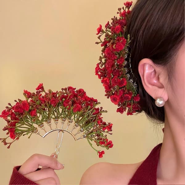 Hårnål – Fransblomdesign för eleganta frisyrer Multicolor