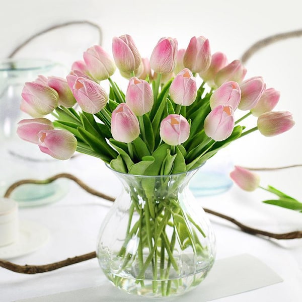 10 stk realistiske kunstige tulipaner i lateks