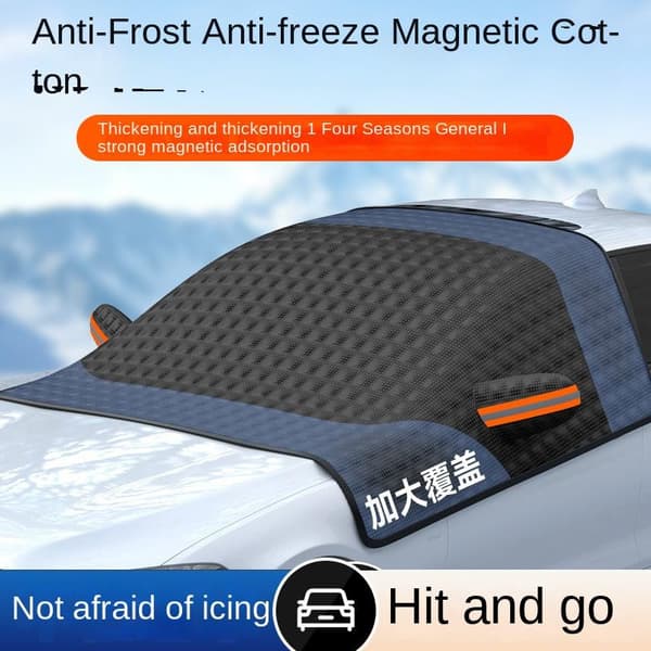 Svart Sportstil Magnetisk Vindskjermdeksel, Tykk Halv Solskjerm & Frostbeskyttelse for Frontrute Basic modell Basic model 238*218 * 148CM
