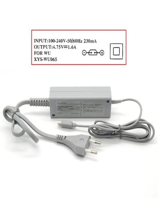 Strømforsyning AC-adapter til Nintendo WII U Gamepad