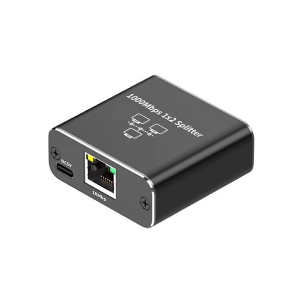 Gigabit Ethernet -jakaja 1 sisään, 2 ulos, 1000 Mbps - LAN/Internet-kaapelijakaja - Cat5/6/7-jakaja, RJ45-verkon jatke