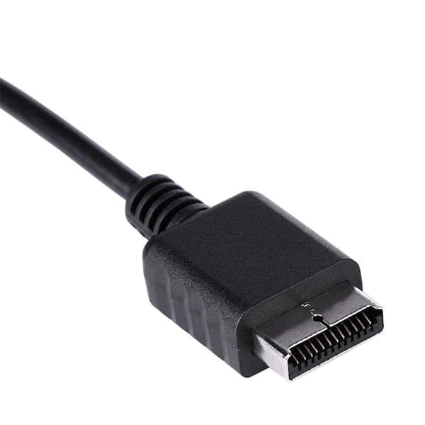 Scartkabel for PS1 og PS2 black Svart