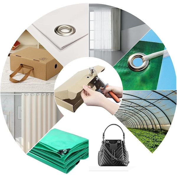 Cisea öljettång, professionellt set med 100 delar (inre Ø 10 mm) metallöglor för läder, presenning, tyg, PVC-gardin
