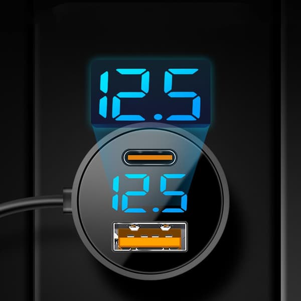 Biloplader USB-C - Biloplader til hurtig opladning, 100W oplader, udtrækkeligt strømkabel, velegnet til smartphones og tablets.