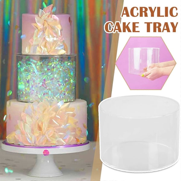 Klar Akryl Rund Kage Stativ Display Bryllup & Fest Cup Cake Holder 25cm