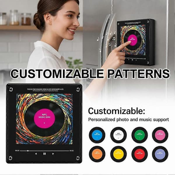 NFC Musikk Kjøleskapsmagnet - Dynamisk Visuell Smart NFC-sensor Kreativ Gave Bordkompanjong Kompakt Design Daglig Bruk