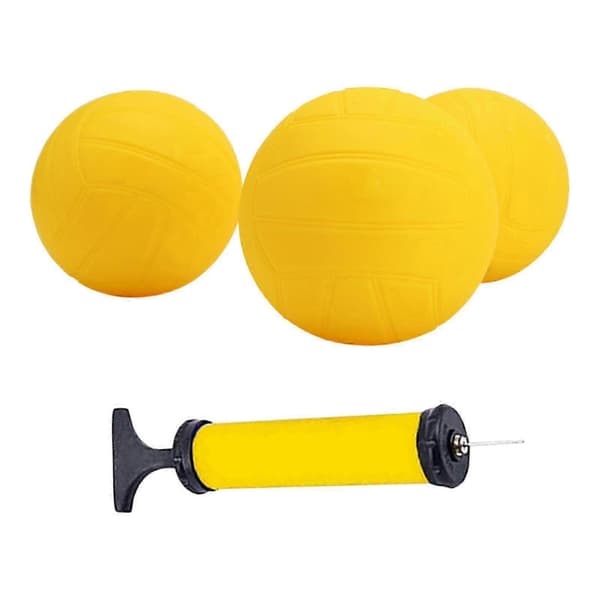 Spike erstatningsbolde Mini Volleyball Stærke Bløde Gule Roundnet Spilbolde med Luftpumpe til Pool Plæne Strand Baghave 3.5 Inch 3pcs