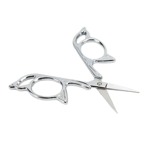 Embroidery Scissors with Sharp Blades, Pointed Design, Lightweight and Portable, Silver, DIY Tool, Small Scissors for Home Sewing