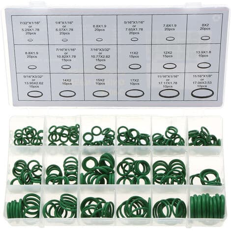 270-delars sortimentsats bil HNBR A/C-system luftkonditionering packningar O-ring set verktyg, modell: Grön 20
