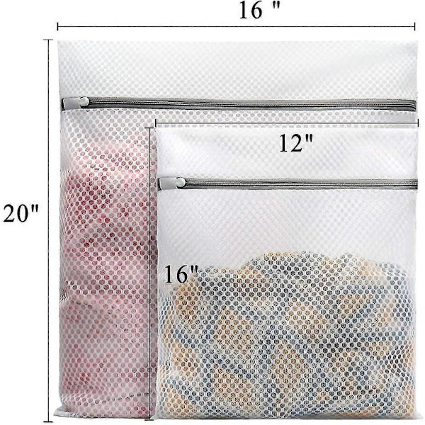 3 stk. Holdbare vaskeposer med honeycomb-net til sarte tekstiler 2Large  3Medium