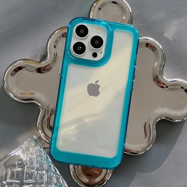 iPhone 14 Pro Max-deksel i blått. Transparent Soft Shell Ultratynt telefondeksel Helt nytt (Blå)