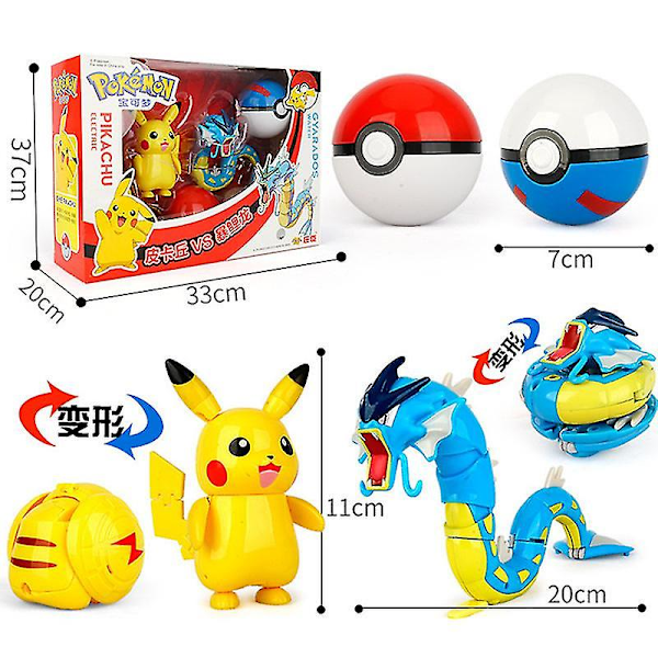 Mewtwo Leksaksset Pikachu Charmander Lunala Rullande Actionfigur Barnleksaker Pikachu Pikachu With box