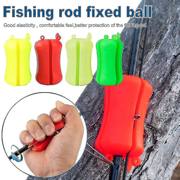 Fiske Stang Klips for Båt Fiske Tilbehør - Bærbar Silikon Luya Stang Bjelke, Fast Ball, Slitasjebestandig Og Holdbar Red 2Pcs