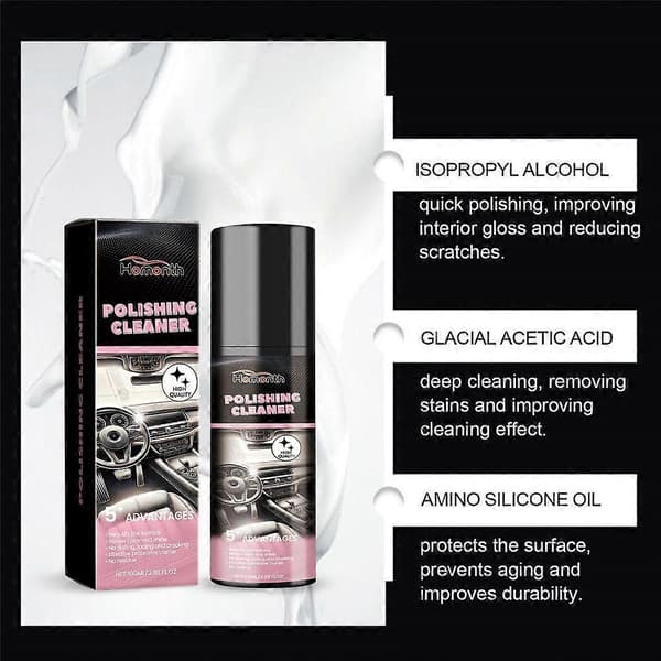 Bilinteriørrens - 100 ml bilinteriørrens, kjøretøyinteriørpolish