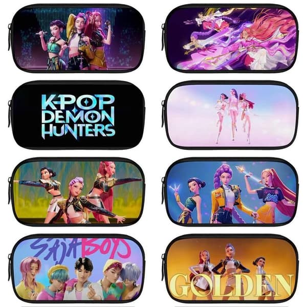 Tryckt Devil Hunter Girl Group K-POP Penal, Oppbevaringsveske for Studenter-8-Perfet