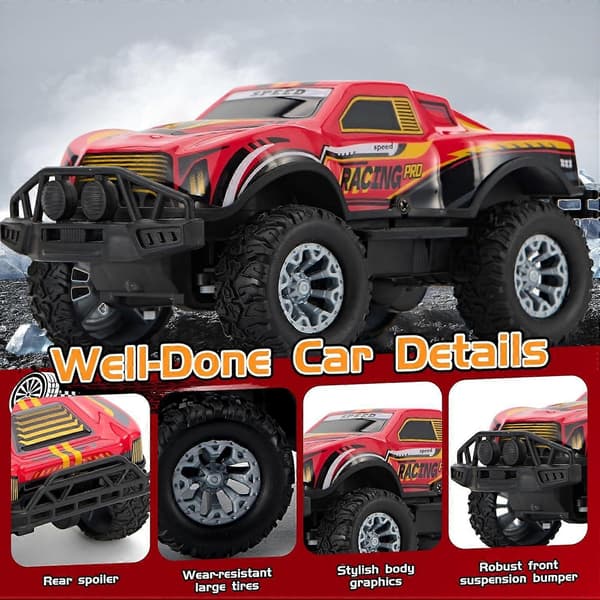 Fjärrstyrd cool terrängbil, 2,4 GHz RC-bil med LED-lampor, 1:20