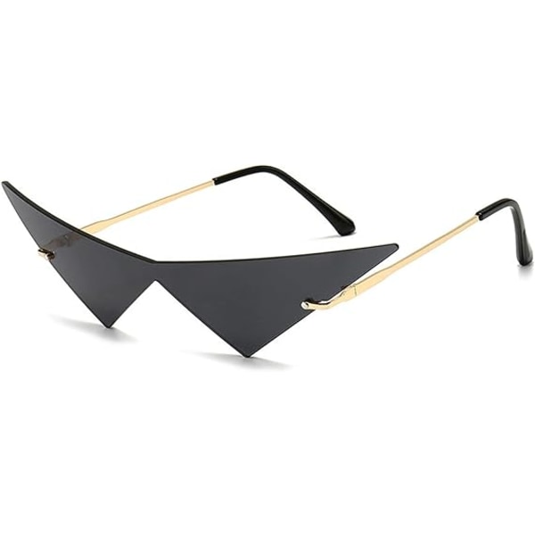 2pack Triangle One Piece Frameless Sunglasses For Women Trendy Ocean Lens Sun Glasses