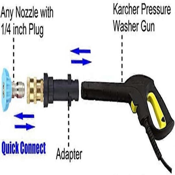 Skumdyse til højtryksrenser til Karcher, 3500 PSI Quick Connect 1/4 tomme adapter, MultiAngle Spray