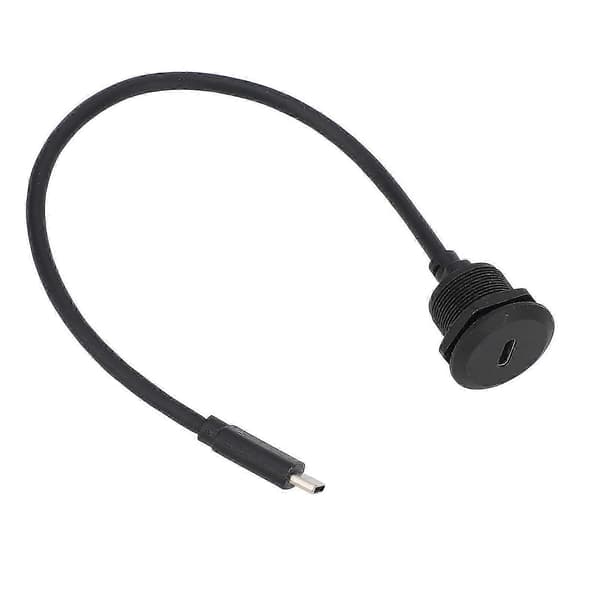 Panelmonterad förlängningsadapterkabel, 5 Gbps Typ C 3.0 Hane till Hona Gänglås Infälld Montering, 20V 3A 60W PD, Kompatibel med Thunderbolt 3 4