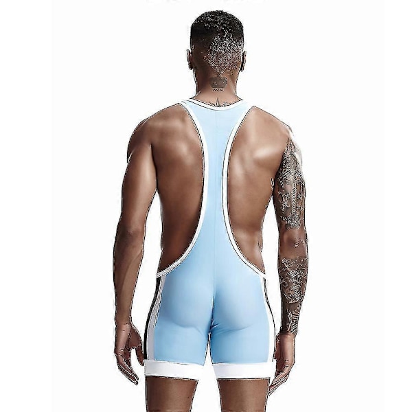 \"Hurtigtørrende multifunktionel træningsdragt til mænd, tætsiddende, til brydning, løb og bodybuilding\" Light Blue M