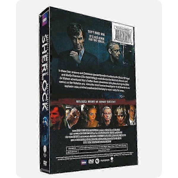 Sherlock: The Complete Series 1-4 + Abominable Bride (DVD, 2017, 9-disc sæt) engelsk version