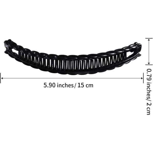 Musta ja ruskea pitkä banaaniklipsi hiusklipsi kaksoispakkaus 15cm hiustarvikkeet