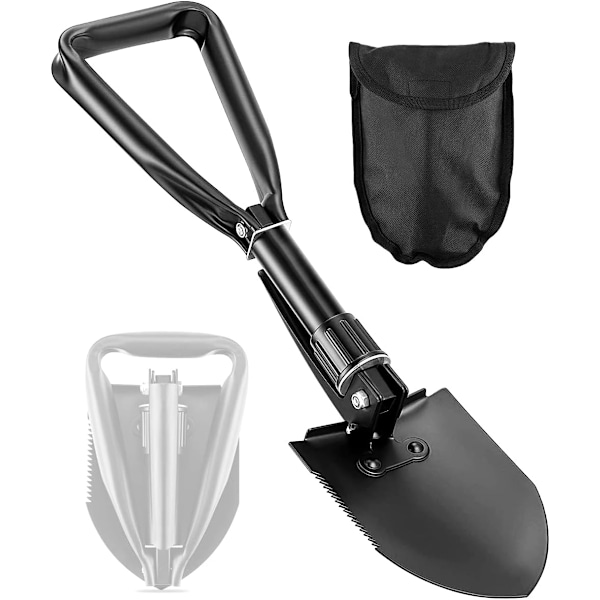47cm Lättviktig Hopfällbar Spade Högkolstål Bärbara Grävspadar för Utomhuscamping Backpacking Vandring Bil Nödsituation Hem Trädgård