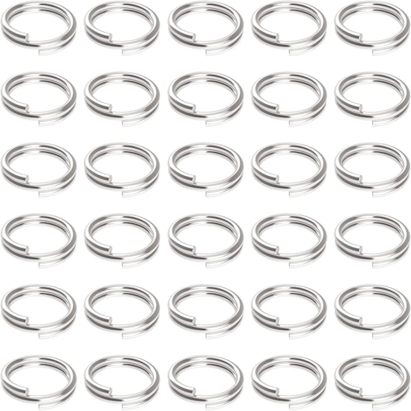 400-pakning nøkkelring 10 mm mini splitt hoppring med doble spenner