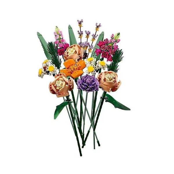 Bukett byggklossar, rosor, eviga blommor, Alla hjärtans dag-blommor, byggklossar och ornament, monteringsleksak för flickors födelsedagar.