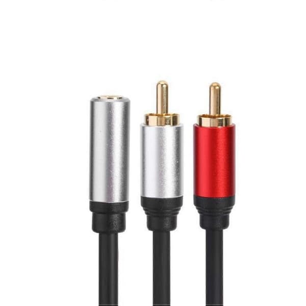 Lydforbindelse til MP3, telefon, hjemmebiograf og DVD | 3X 2RCA han til 3,5 mm hun RCA lyd Aux-kabel Black