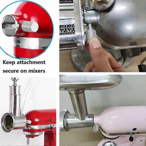 Førsteklasses tommelskruer og deksel i rustfritt stål for KitchenAid kjøkkenmaskintilbehør silver