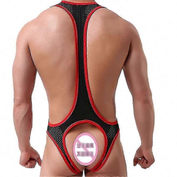 Herre Stripper Jockstrap Ryggløs Leotard Undertøy Jumpsuits Sexy Erotisk Bodysuit Black L