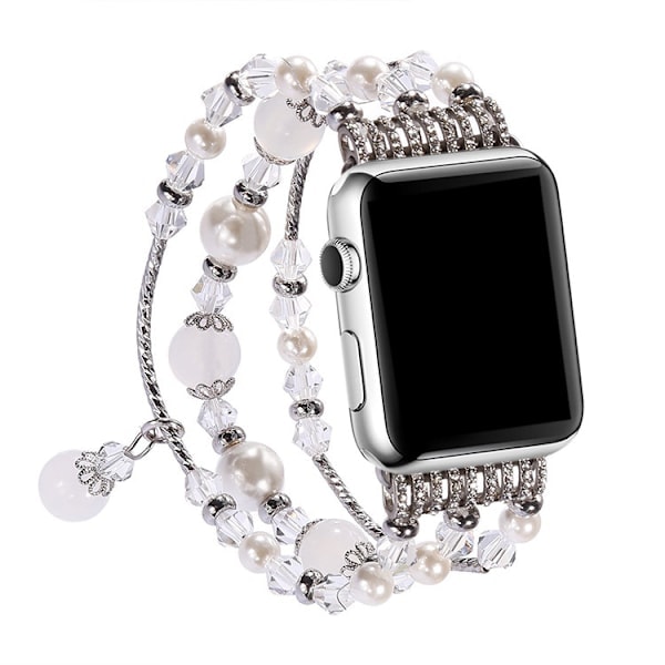 Vit）Armbånd Kompatibelt med Apple Watch 38/40/41mm, Kvinde Gi