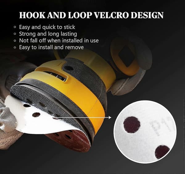 125 mm Sandpaper 72 Pcs Orbital Sanding Discs Hook and Loop Sanding Pads for Random Orbital Sander, 40 60 80 120 180 240 320