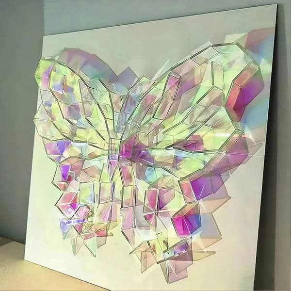 Iriserende Akrylfirkanter – 2cm 3cm & Holografiske – til Mosaik & DIY 2cm 100pcs