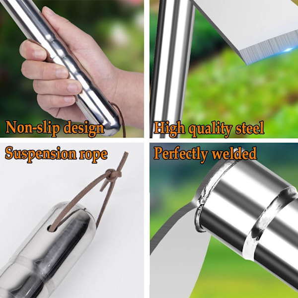 2 i 1 Spade og Hakke, Gravehakke Hageverktøy Kraftig Rustfritt Stål Grønnsaksblomst Planting Grave Gadget