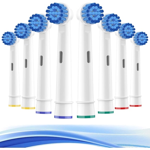 Erstatningsbørster for Oral B Braun Sensitive, Myke børster for sensitivt tannkjøtt, 8 stk
