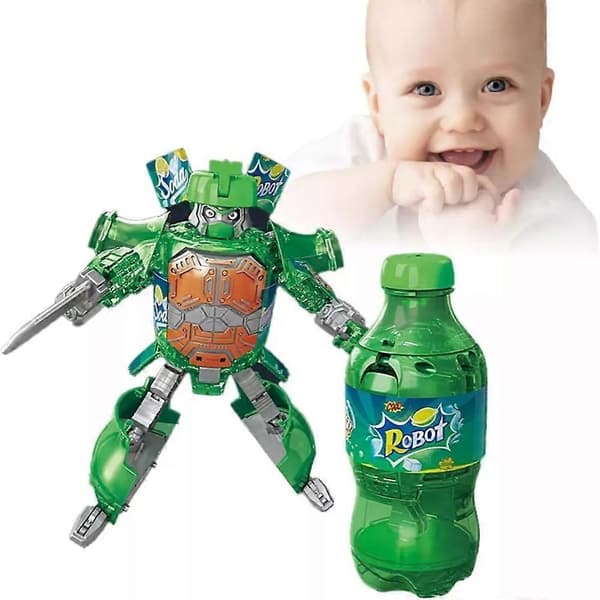 Cola Drikkevare Dåse Deformeret Sodavandsrobot Transformerende Robotsamling Green