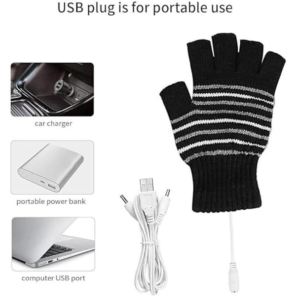 USB-opvarmede handsker, vinteropvarmede handsker til mænd og kvinder