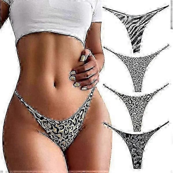 Stringtrosa för kvinnor låg midja bikini trosor 4 Pcs