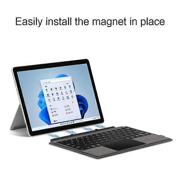 Kompatibelt til Microsoft Surface Go 1 / 2 / 3 Magnetisk Genopladeligt Trådløst Bluetooth Tastatur med Baggrundsbelysning MultiColor