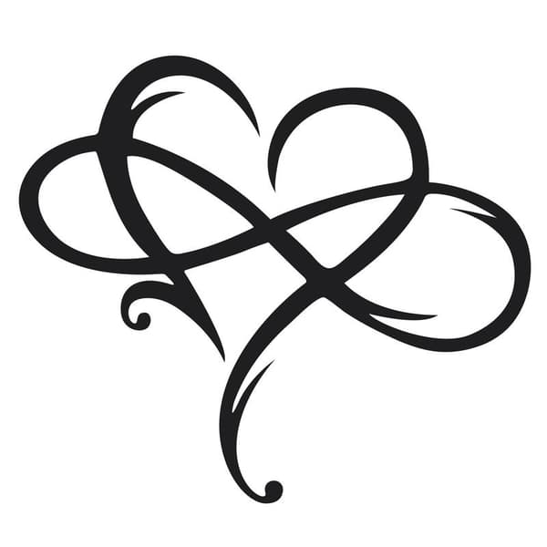 40*35 cm - Veggdekor Infinity Hjerte Metall Veggkunst, Jernkunstdekor - Perfekt