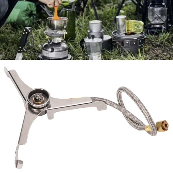 Utomhus Tripod Gasolkök Anslutning Vikbar Värmebeständig Bärbar Campingkök Lång Tank Konverterare för Utomhusbruk