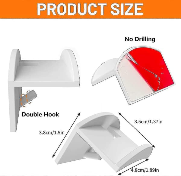 10 stk. Hatthenger Organizer, Caps Organizer Vegg Baseball Caps Holder, Hvit A White