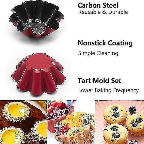 10-pack Tartformar, Mini Muffinsformar i Kolstål