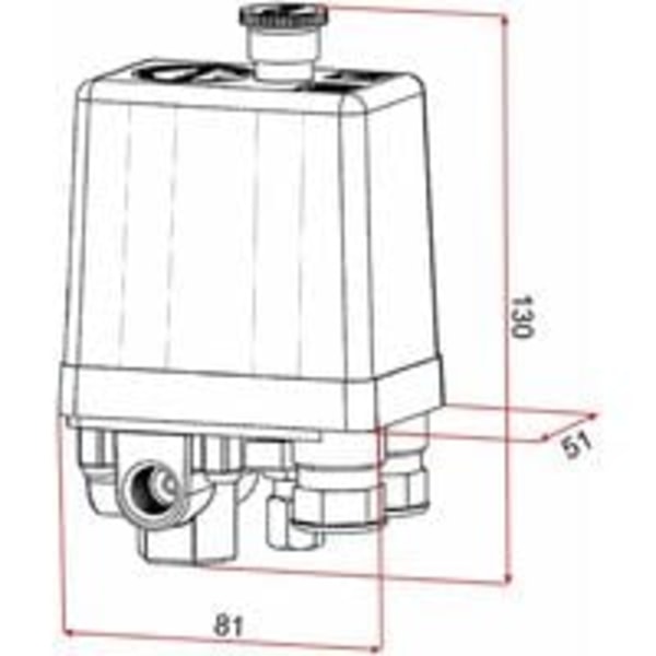 Trykføler til luftkompressor med 4 stikkontakter 90-120 PSI 240V