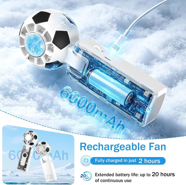 Mini oppladbar bærbar vifte, bærbar aircondition (hvit)